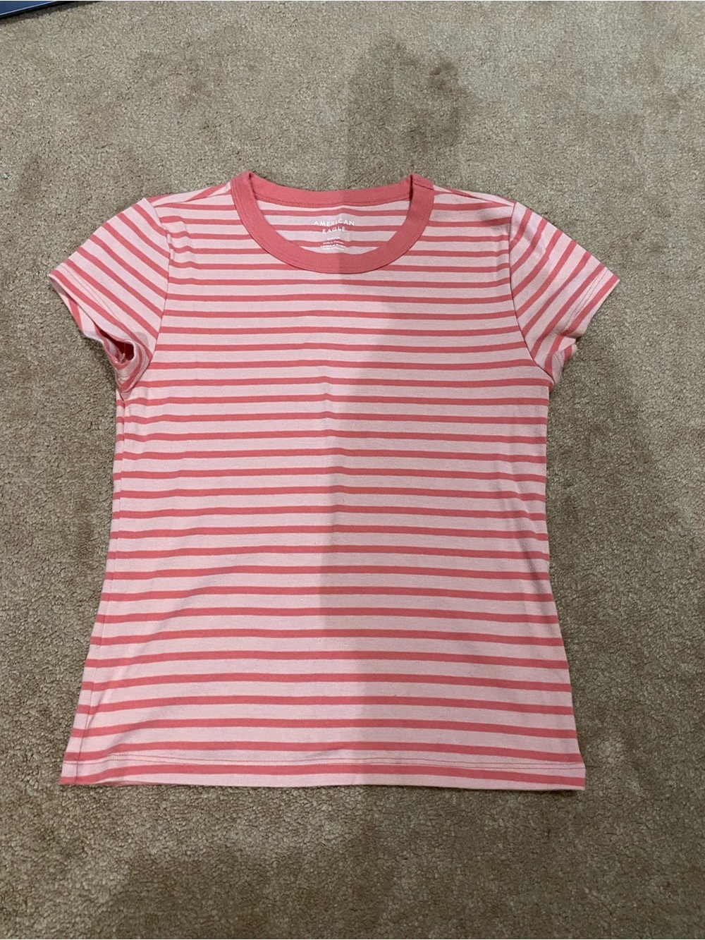 Women’s American Eagle Pink Stripped Baby Tee - Size S (worn 1 or 2 times)